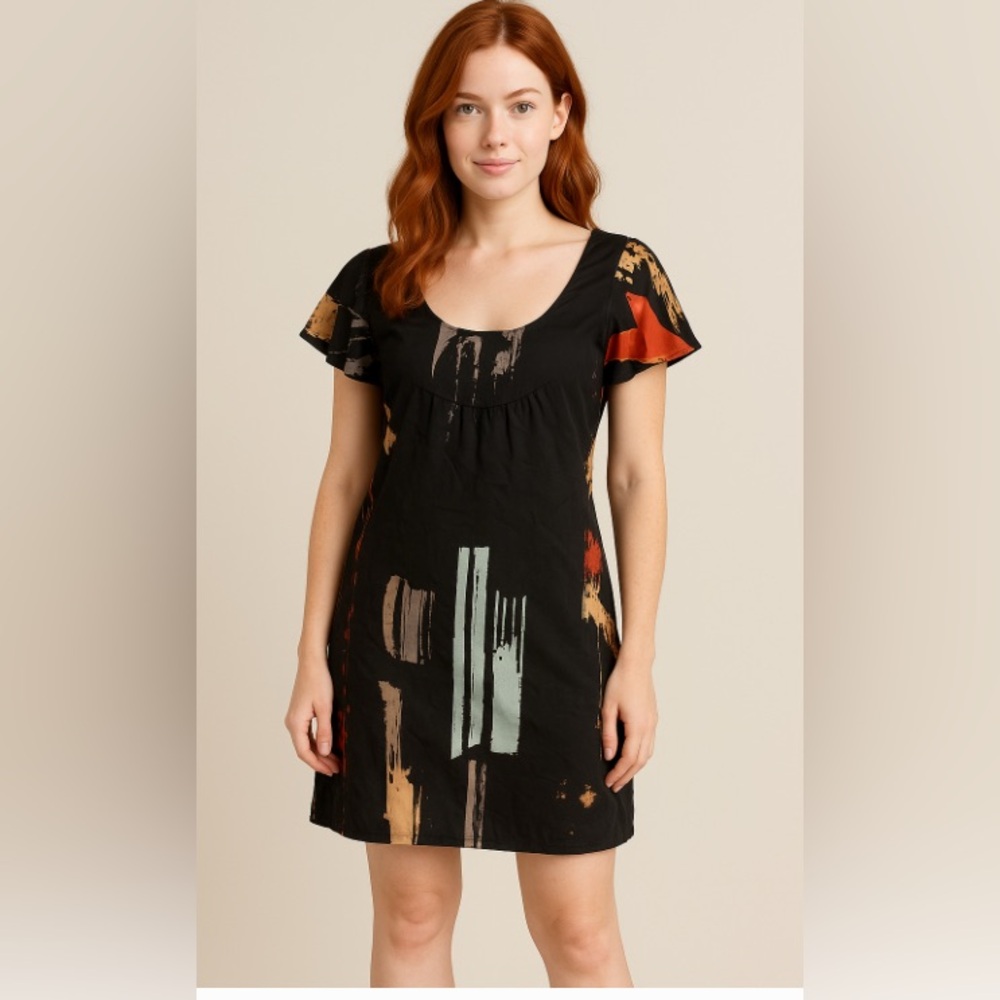 Kookai abstract print silk dress size 38